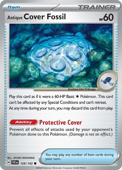 Antique Cover Fossil 129 Stellar Crown Pokémon card