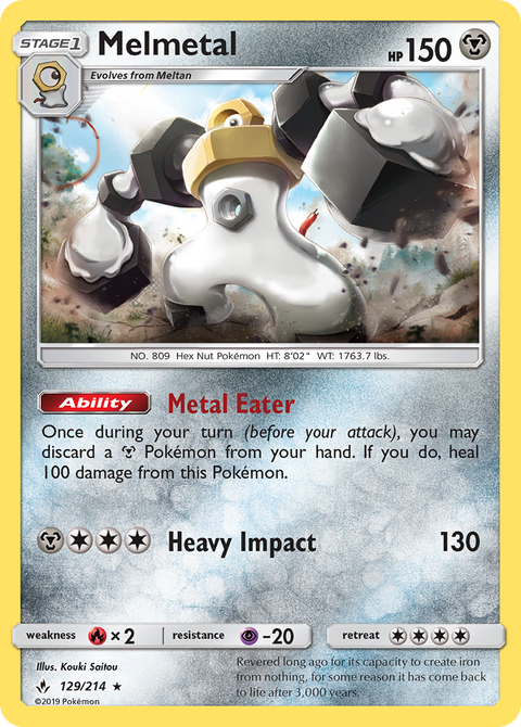 Melmetal 129 Unbroken Bonds Pokémon card