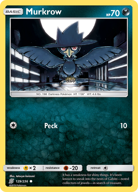 Murkrow 129 Unified Minds Pokémon card