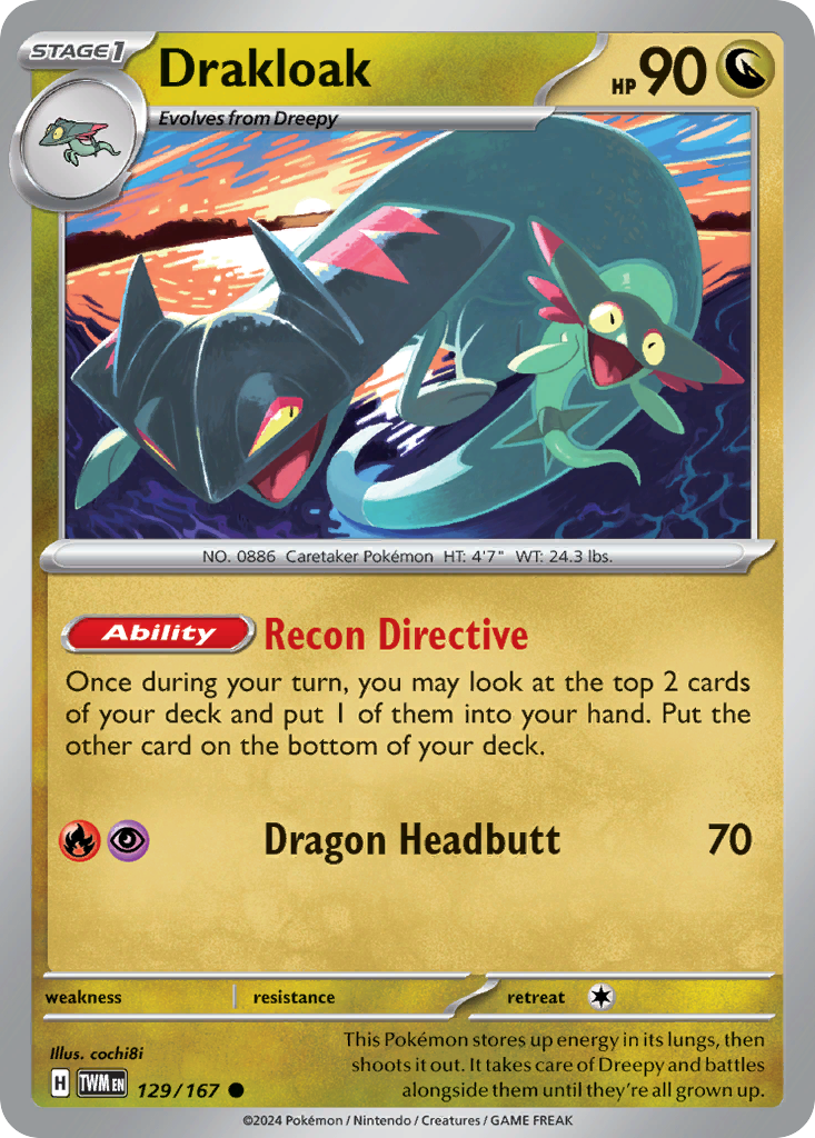Drakloak 129 Twilight Masquerade Pokémon card