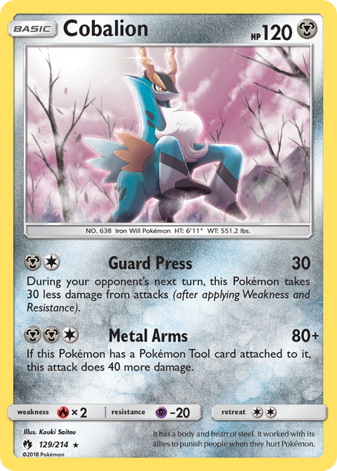 Cobalion 129 Lost Thunder Pokémon card