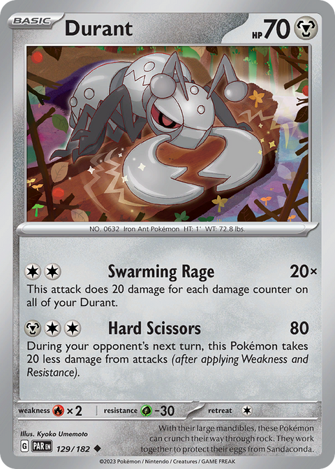 Durant 129 Paradox Rift Pokémon card