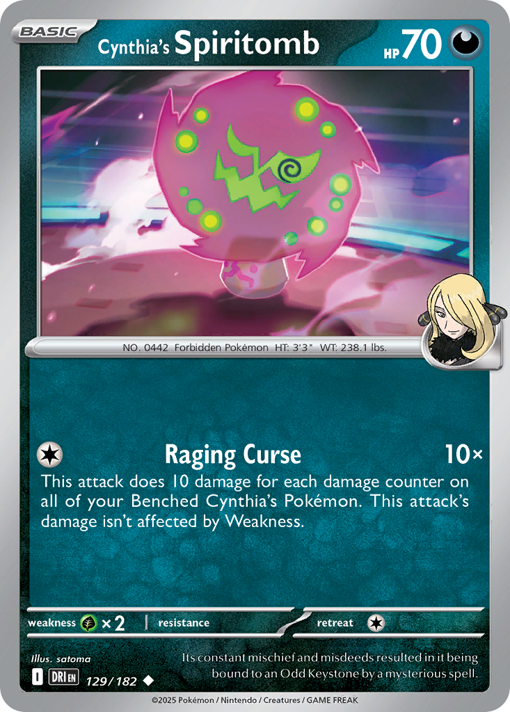 Cynthia's Spiritomb 129 Destined Rivals Pokémon card