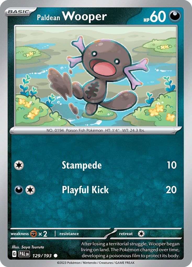Paldean Wooper 129 Paldea Evolved Pokémon card