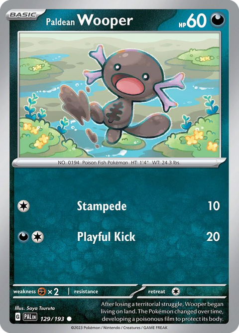 Paldean Wooper 129 Paldea Evolved Pokémon card
