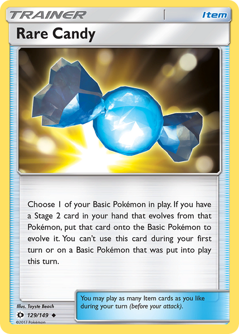 Rare Candy 129 Sun & Moon Pokémon card