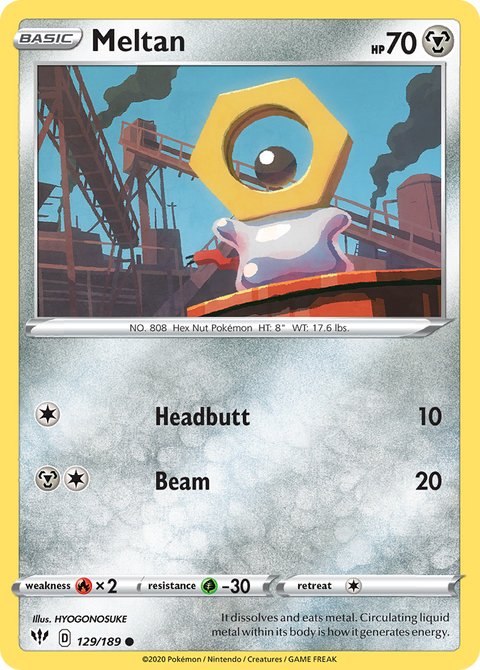 Meltan 129 Darkness Ablaze Pokémon card