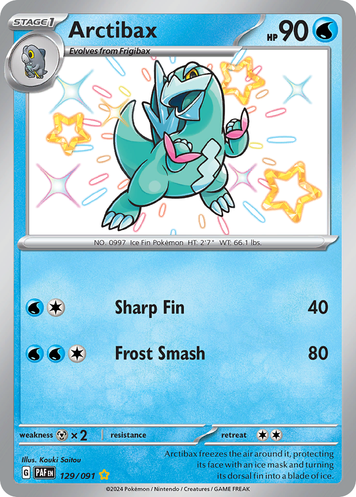 Arctibax 129 Paldean Fates Pokémon card