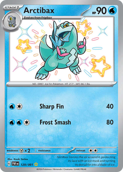 Arctibax 129 Paldean Fates Pokémon card