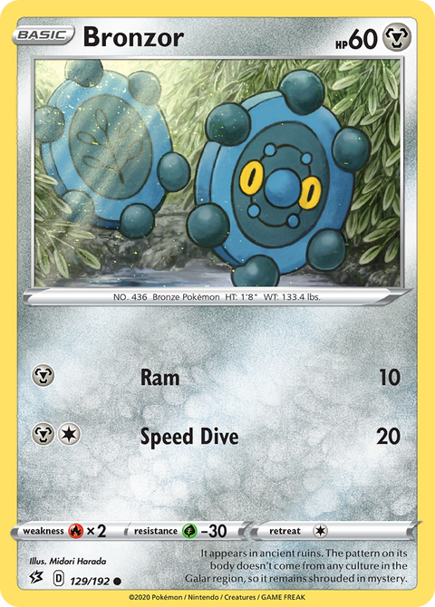 Bronzor 129 Rebel Clash Pokémon card