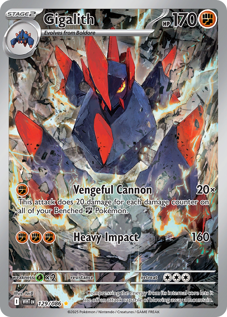 Gigalith 129 White Flare Pokémon card