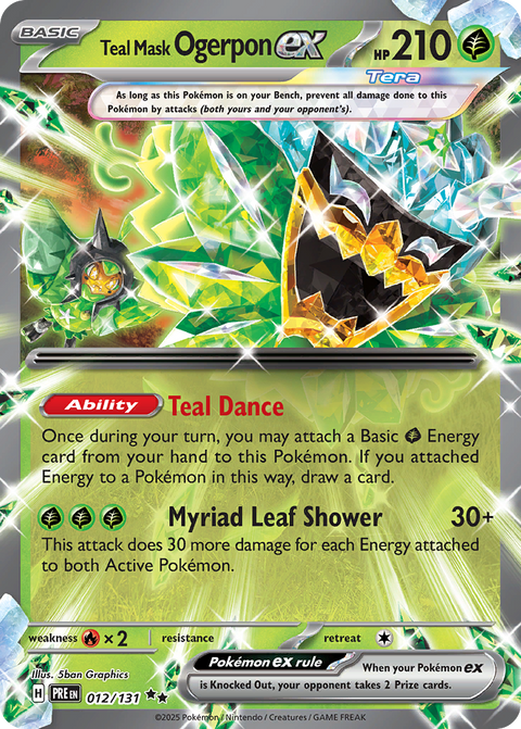 Teal Mask Ogerpon ex 12 Prismatic Evolutions Pokémon card