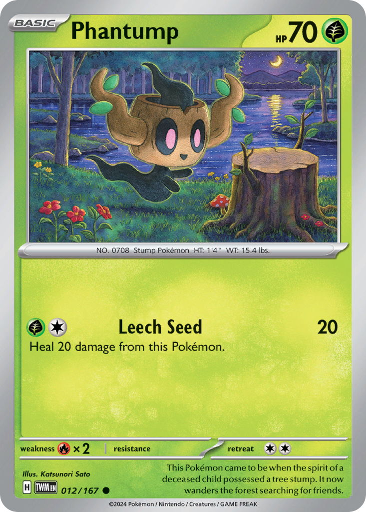 Phantump 12 Twilight Masquerade Pokémon card