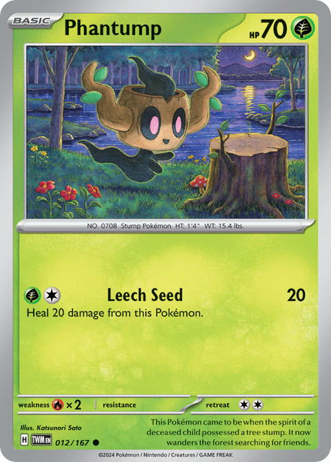 Phantump 12 Twilight Masquerade Pokémon card