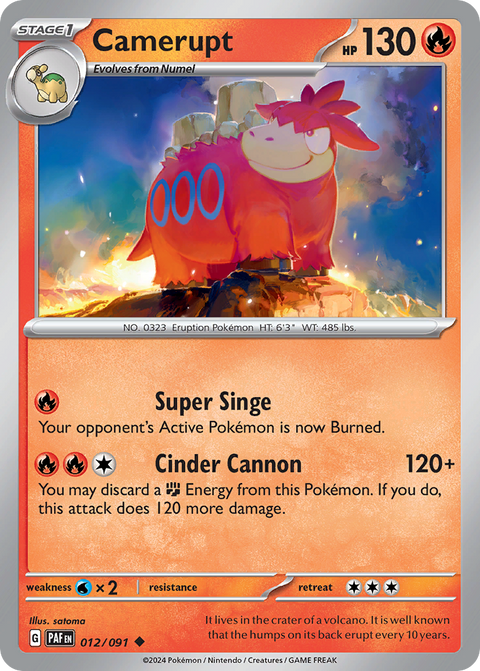 Camerupt 12 Paldean Fates Pokémon card