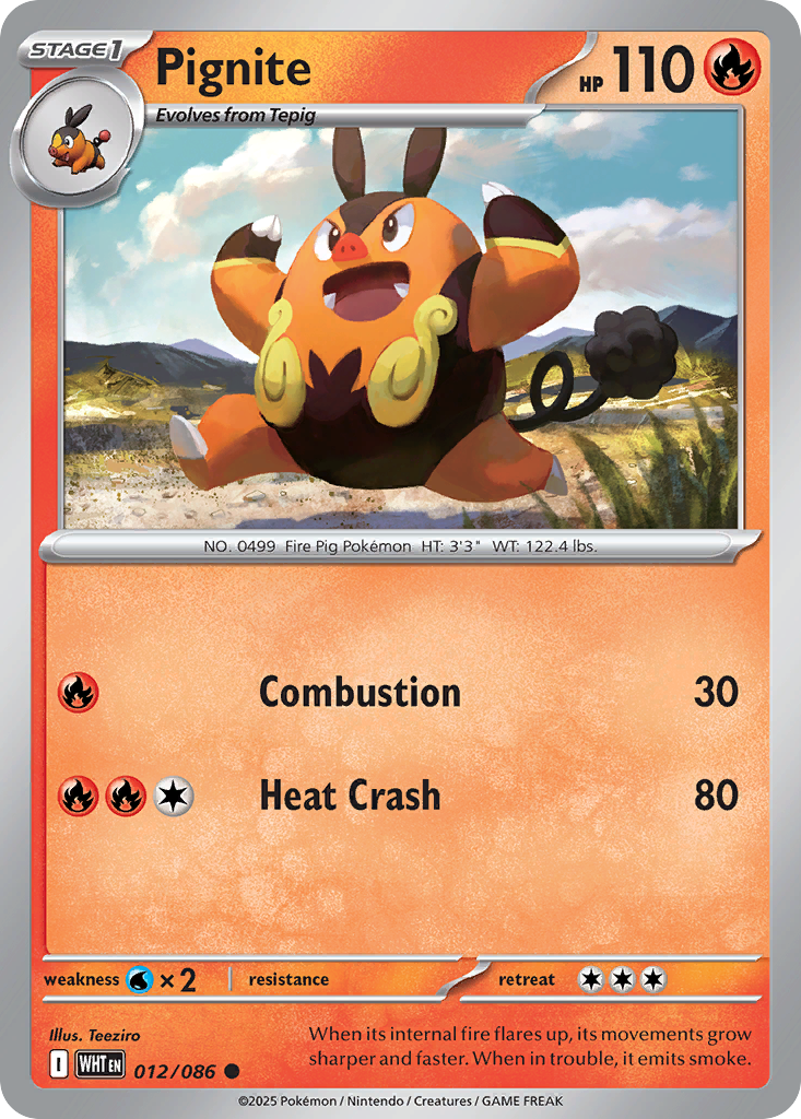 Pignite 12 White Flare Pokémon card