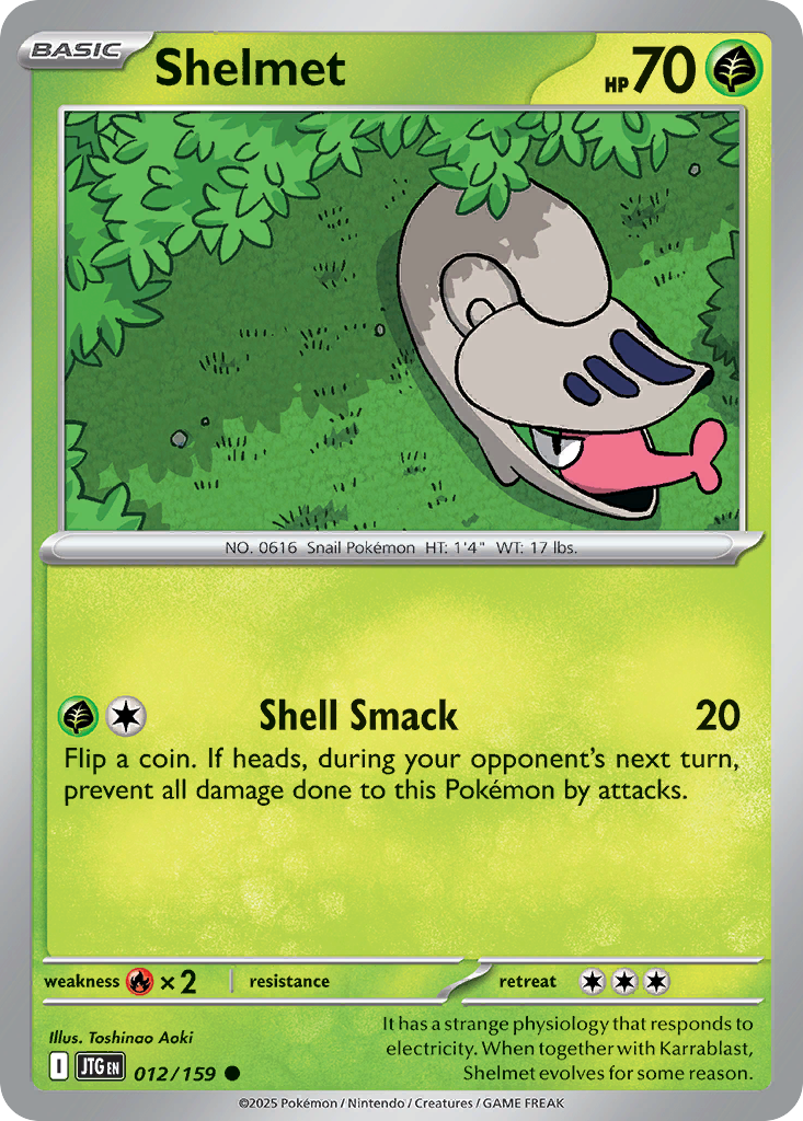 Shelmet 12 Journey Together Pokémon card