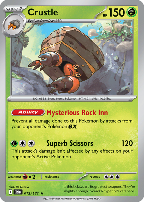 Crustle 12 Destined Rivals Pokémon card