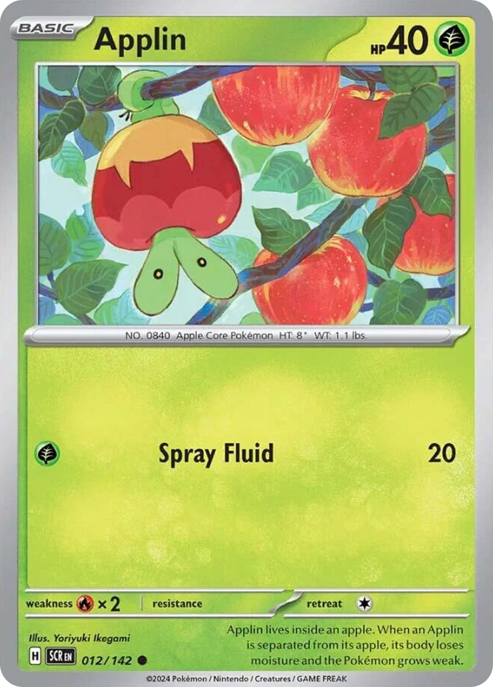 Applin 12 Stellar Crown Pokémon card