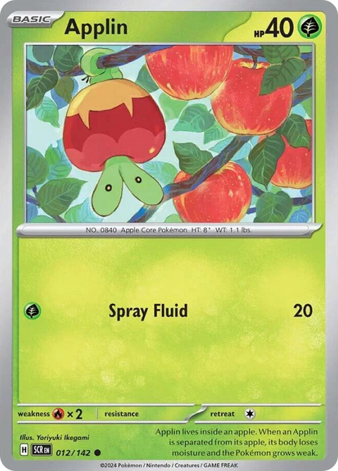 Applin 12 Stellar Crown Pokémon card