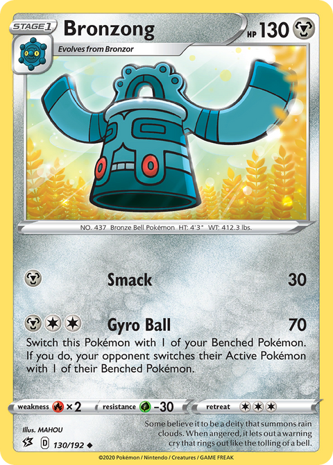 Bronzong 130 Rebel Clash Pokémon card
