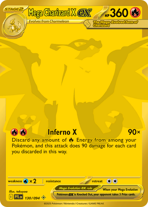 Mega Charizard X ex 130 Phantasmal Flames Pokémon card