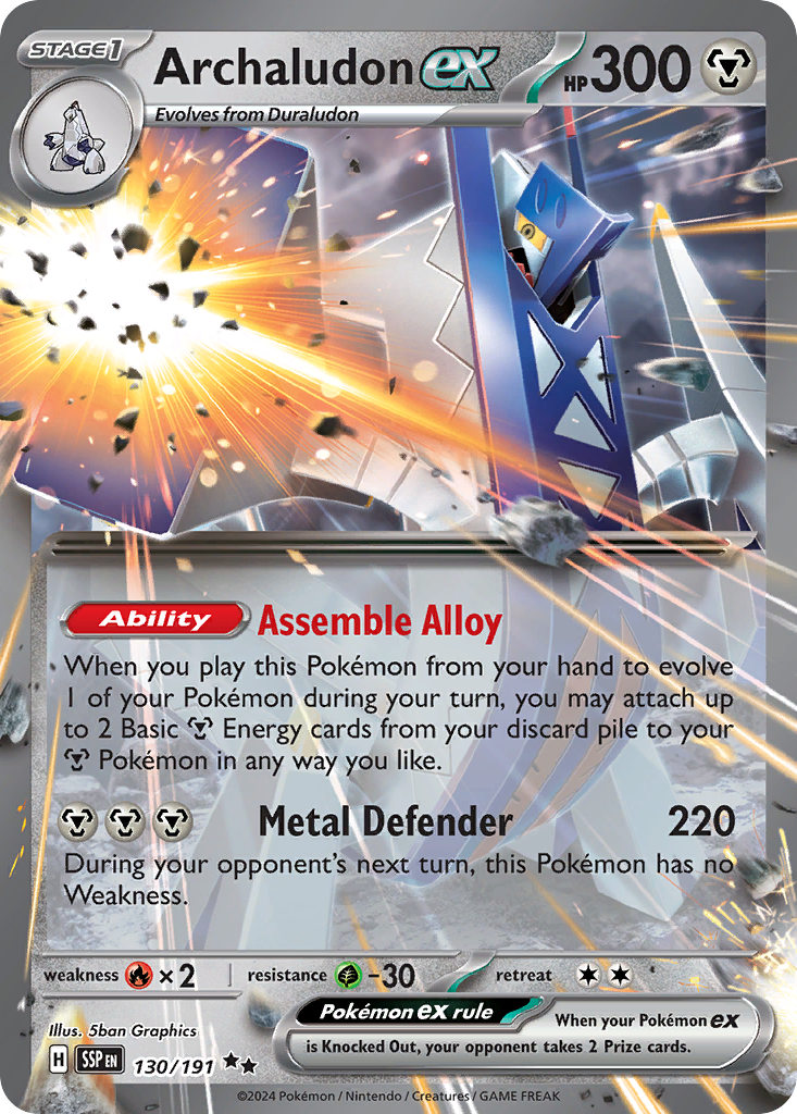 Archaludon ex 130 Surging Sparks Pokémon card