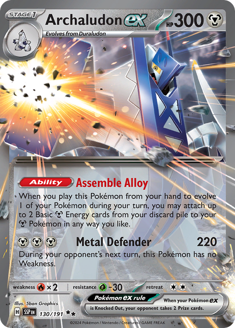 Archaludon ex 130 Surging Sparks Pokémon card