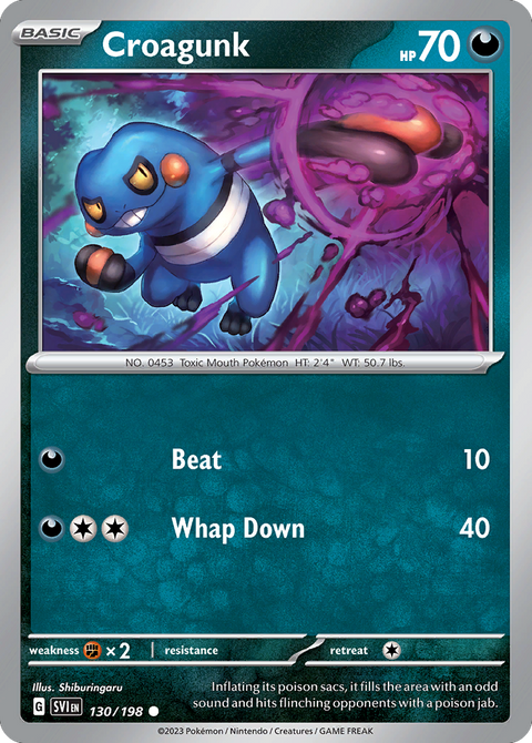 Croagunk 130 Scarlet & Violet Pokémon card