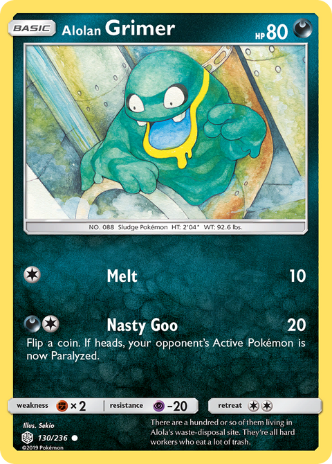 Alolan Grimer 130 Cosmic Eclipse Pokémon card