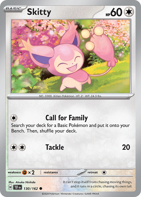 Skitty 130 Temporal Forces Pokémon card