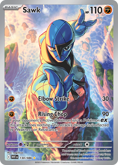 Sawk 130 White Flare Pokémon card