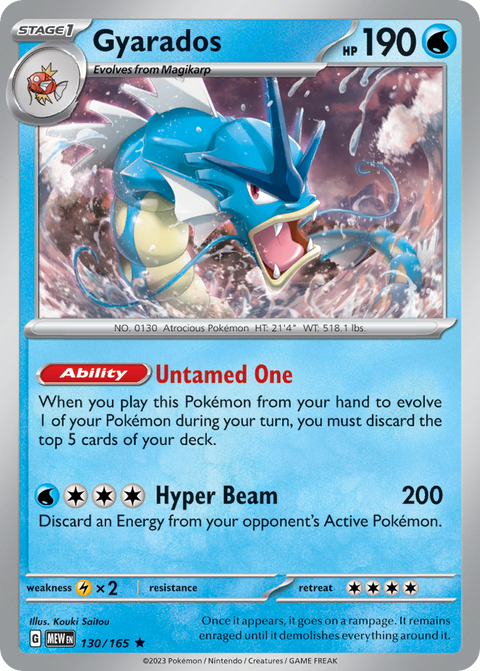 Gyarados 130 151 Pokémon card