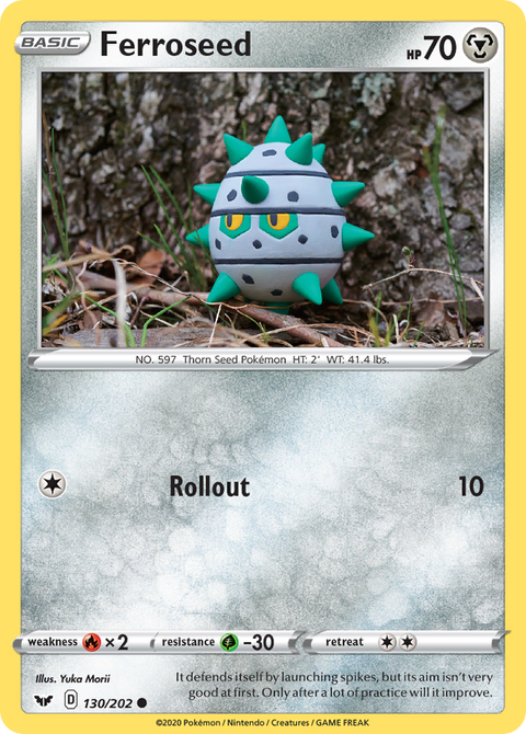 Ferroseed 130 Sword & Shield Pokémon card