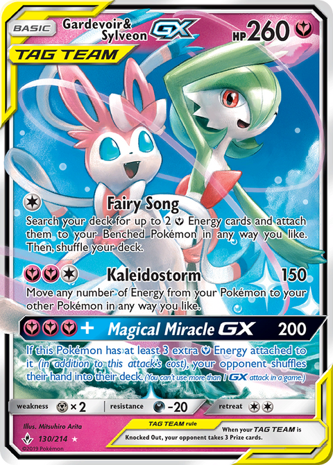 Gardevoir & Sylveon-GX 130 Unbroken Bonds Pokémon card