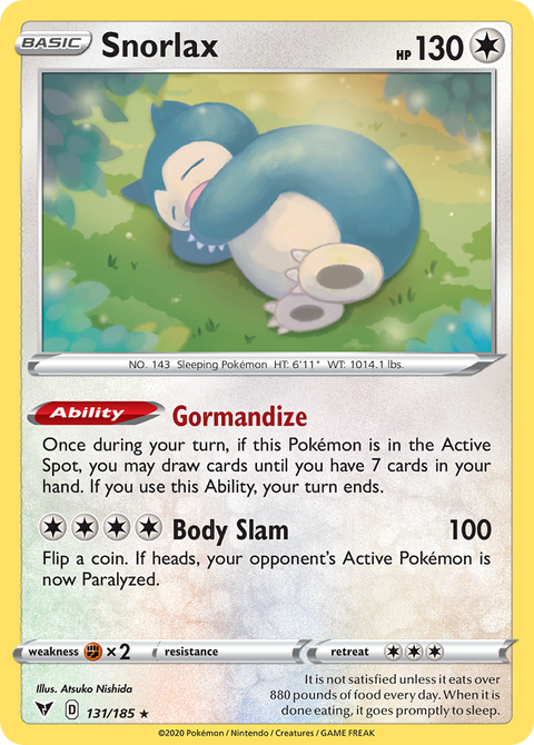 Snorlax 131 Vivid Voltage Pokémon card