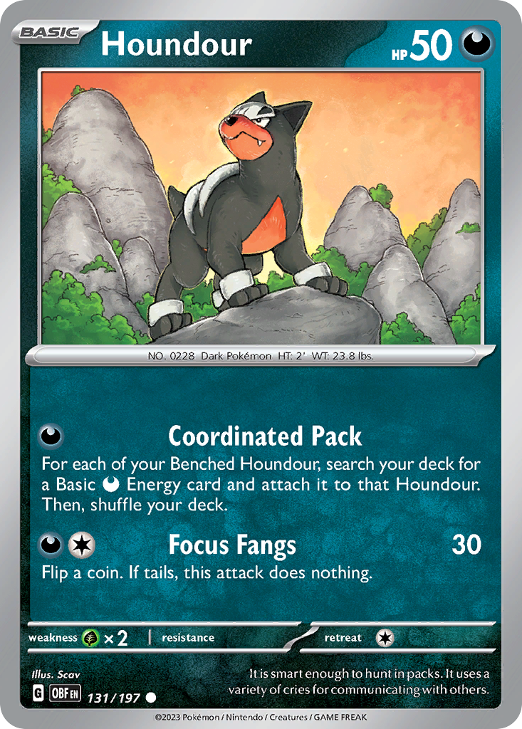 Houndour 131 Obsidian Flames Pokémon card