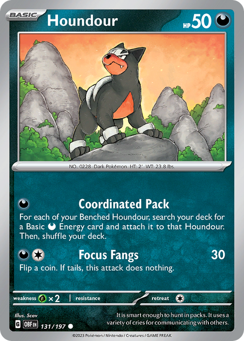 Houndour 131 Obsidian Flames Pokémon card