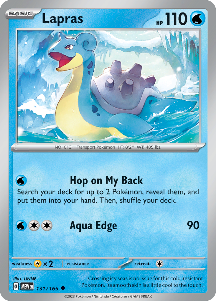Lapras 131 151 Pokémon card