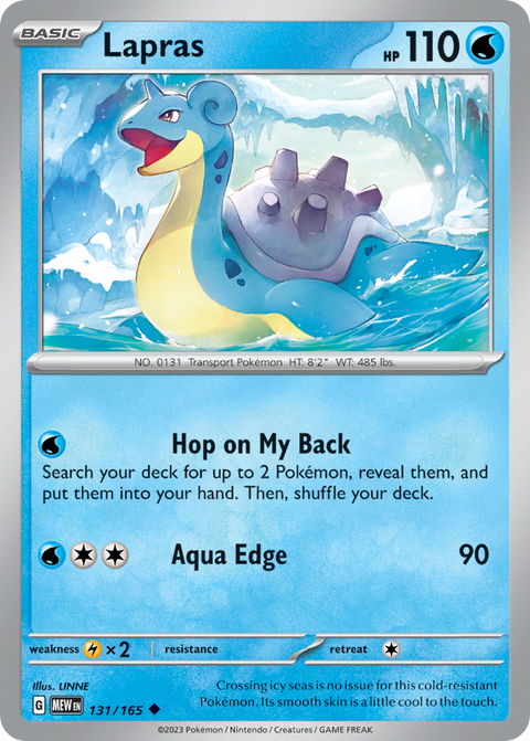 Lapras 131 151 Pokémon card