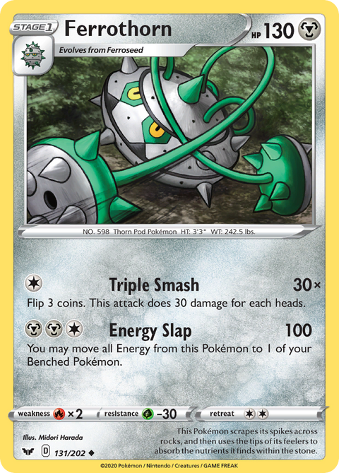 Ferrothorn 131 Sword & Shield Pokémon card