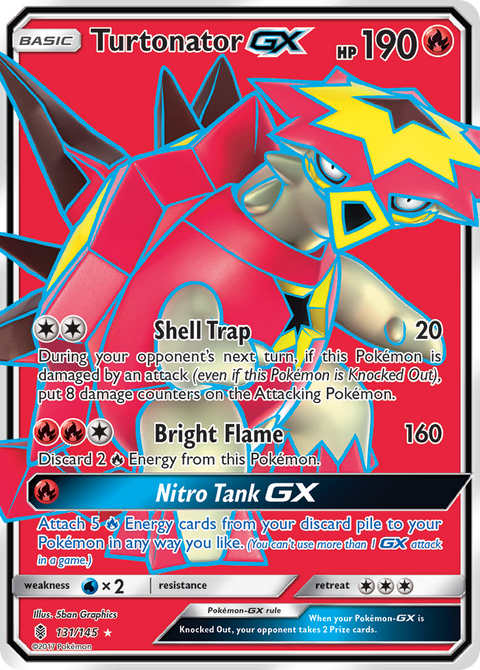 Turtonator-GX 131 Guardians Rising Pokémon card