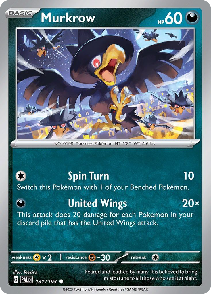 Murkrow 131 Paldea Evolved Pokémon card