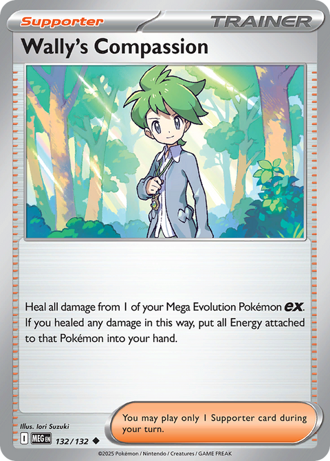 Wally's Compassion 132 Mega Evolution Pokémon card