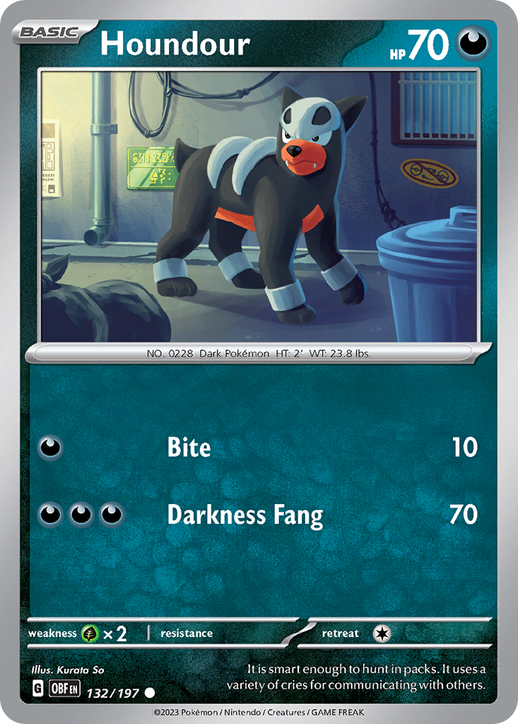 Houndour 132 Obsidian Flames Pokémon card