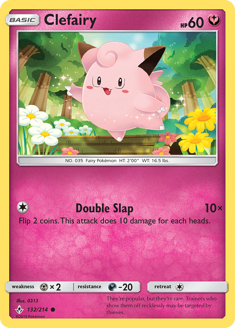 Clefairy 132 Unbroken Bonds Pokémon card