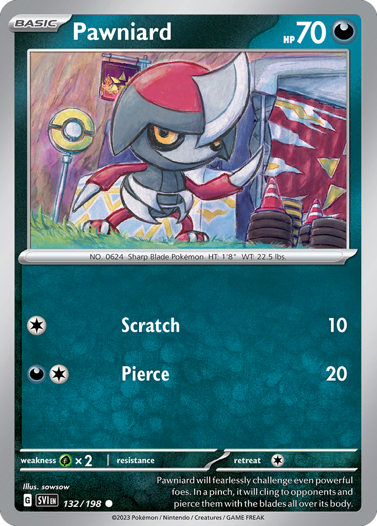 Pawniard 132 Scarlet & Violet Pokémon card