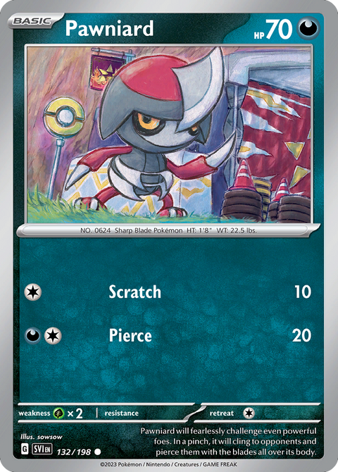 Pawniard 132 Scarlet & Violet Pokémon card