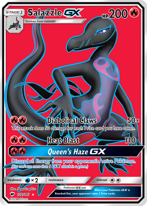 Salazzle-GX 132 Burning Shadows Pokémon card
