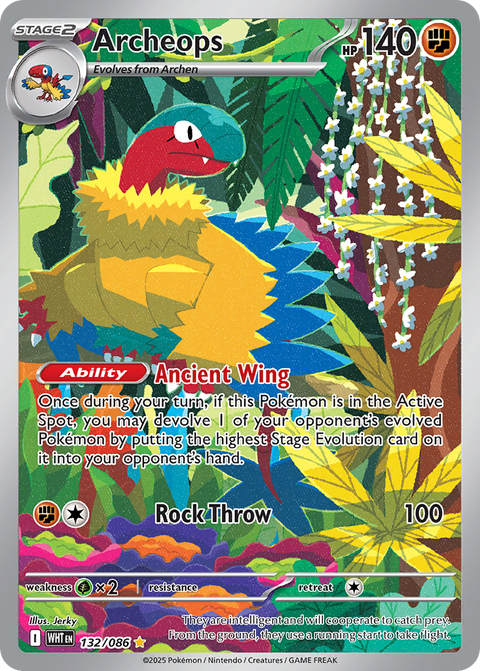 Archeops 132 White Flare Pokémon card